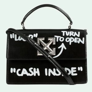 Off-White Jitney 1.4 "Cash Inside" leather top-handle bag
